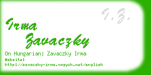 irma zavaczky business card